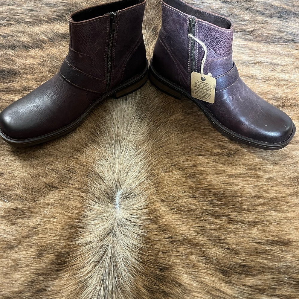 Born Dark Brown Leather Ankle Boots - Picture 5 of 9